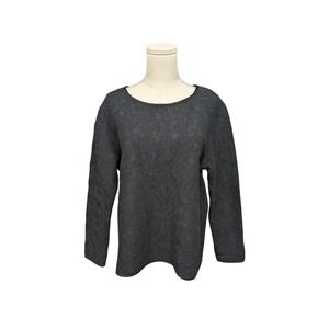 MAISON SCOTCH Size 2 Sweater Floral Lace Thick Scoop Neck Long Sleeve‎ Pullover